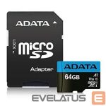 Kitas kompiuterio priedas ADATA  MEMORY MICRO SDXC 64GB CLASS10/W/A AUSDX64GUICL10A1-RA1 