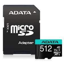 Other Computer Accessory ADATA  MEMORY MICRO SDXC 512GB W/AD./AUSDX512GUI3V30SA2-RA1 