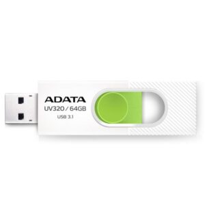 Zibatmiņa ADATA  MEMORY DRIVE FLASH USB3.1 64GB/WHITE AUV320-64G-RWHGN 