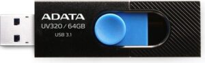 Zibatmiņa ADATA  MEMORY DRIVE FLASH USB3.1 64GB/BLACK AUV320-64G-RBKBL 