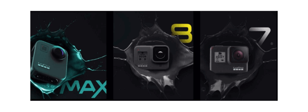 GoPro Max, GoPro Hero 8 and GoPro Hero 7