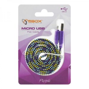 Laadijad ja juhtmed Sbox  USB->Micro USB 2.0 M/M 1m colorfull blister purple 