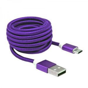 Lādēšanas ierīces un kabeļi Sbox  USB->Micro USB M/M 1m USB-10315U plum purple 