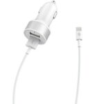 Авто аксессуары Devia  Smart Series Dual USB Car Charger Suit with Lightning Cable (MFi)(2.4A,2USB) white