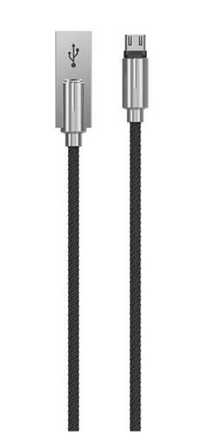 Laadijad ja juhtmed Devia Storm Series Zinc Alloy Android cable (5V 2.1A,1M) black
