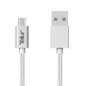 Cables and wires Tellur  Data cable, USB to Micro USB, Nylon Braided, 1m silver 