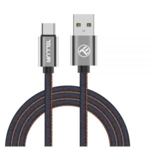 Lādēšanas ierīces un kabeļi Tellur  Data cable, USB to Type-C, 1m denim 