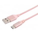 Cable Tellur  Data cable, USB to Type-C, made with Kevlar, 3A, 1m rose gold 