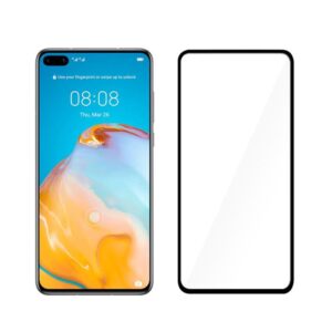 Aizsargstikli un plēves Tellur Huawei Tempered Glass 2.5D Full Cover Full Glue for Huawei P40 black 