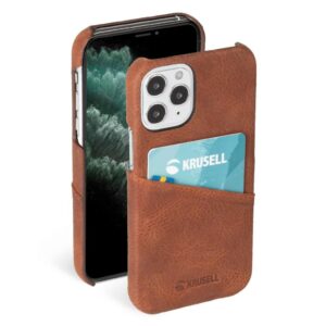 Back panel cover Krusell Apple Sunne CardCover Apple iPhone 12 mini vintage cognac (62154) 