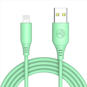 Įkrovikliai ir kabeliai Tellur  Silicone USB to Lightning cable 3A, 1m, green 