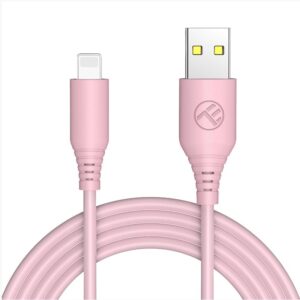 Įkrovikliai ir kabeliai Tellur  Silicone USB to Lightning cable 3A, 1m, pink 