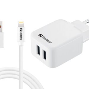 Lādēšanas ierīces un kabeļi Sandberg  441-03 AC Charger EU Lightning 2.4A 