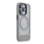 Aizmugurējais vāciņš Evelatus Apple iPhone 15 Pro Rubber Coated MagSafe With Stand Case Silver