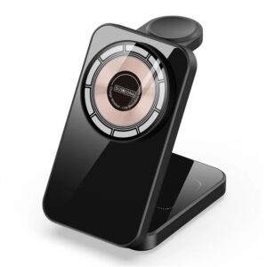 Bezvadu lādētājs Duzzona  W17 3-in-1 Wireless Charger Stand with MagSafe 15W Black