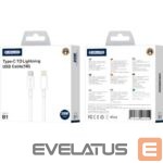 Cable Jellico  B1 Durable-Soft iPhone & iPad USB-C to Lightning Data & Fast PD 20W Charger Cable 1m White