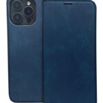 Knygos tipo dėklas dėklai iLike Samsung Galaxy A35 5G Smart Suede case Navy Blue