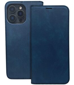 Knygos tipo dėklas dėklai iLike Samsung Galaxy A35 5G Smart Suede case Navy Blue
