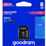 Memory cards Goodram  micro sd memory card - 8GB with adapter Black