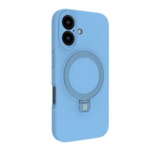Aizmugurējais vāciņš Evelatus Apple iPhone 16 Premium Magsafe with Stand Soft Touch Silicone Case Blue