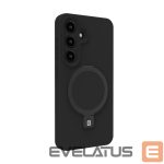 Back panel cover Evelatus Samsung Galaxy S25 Premium Magnetic with Stand Soft Touch Silicone Case Black