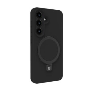 Aizmugurējais vāciņš Evelatus Samsung Galaxy S25 Premium Magnetic with Stand Soft Touch Silicone Case Black