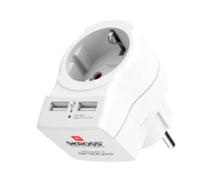 Parveidotājs Skross  In-line socket + USB White