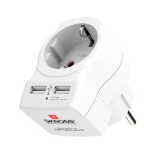 Parveidotājs Skross  In-line socket + USB White