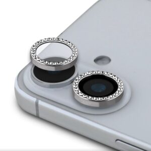 Kaitseklaasid Guess Apple iPhone 16/16 Plus Fixed Glliter Protective Lens Silver