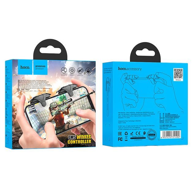 Cits mobilo telefonu aksesuārs Hoco GM5 Wolf mobile game buttons Black Grey
