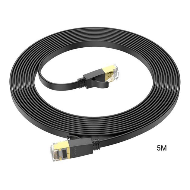 Kaabel Hoco US07 General pure copper flat network cable(L=5M) Black
