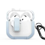 Maciņš austiņām Dux Ducis - AirPods 4 PECP Series PC+TPU Cover with Hook White Blue