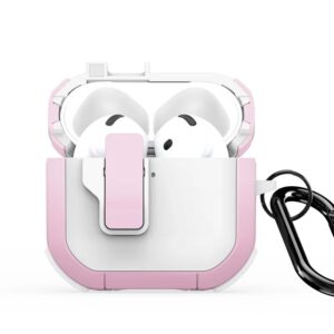 Headphone case Dux Ducis - AirPods 4 PECP Series PC+TPU Cover with Hook White Pink