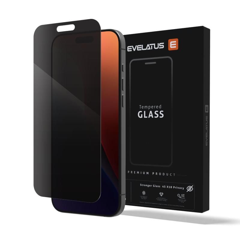 Protective glass Evelatus Samsung Galaxy S24 FE Privacy Corning Gorilla Glass Anti-Static 3D Full Cover 10X Stronger