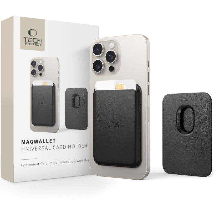 Universaal mobiiltasku Tech-Protect Universal MAGWALLET MAGSAFE UNIVERSAL MAGNETIC CARD HOLDER Black