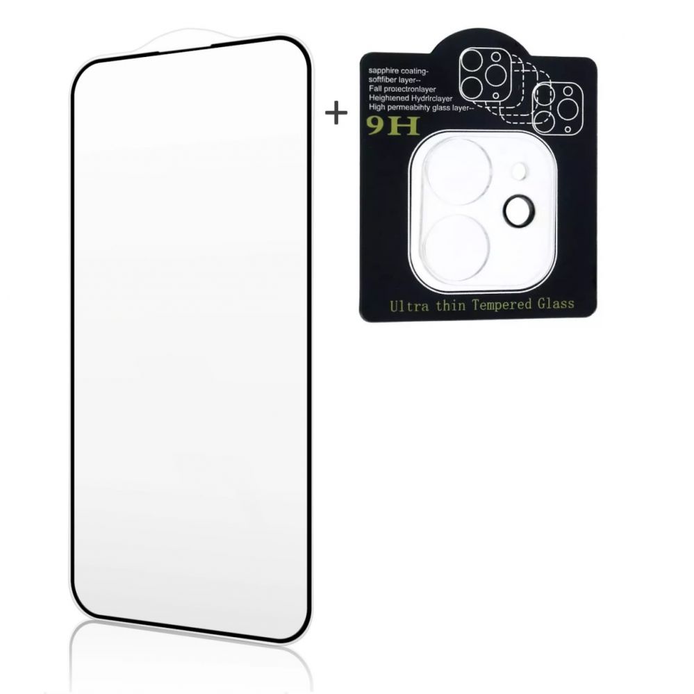 Protective glass iLike Apple iPhone 16 X2 Super Set 2.5D Edge Full face Tempered Glass + Camera Glass