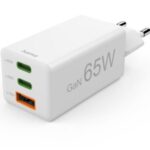 Adapter Hama  Mini Euro Plug USB Travel Charger, 2x USB-C, 1x USB-A, 65W White