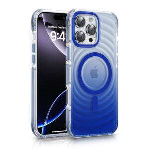 Aizmugurējais vāciņš Evelatus Apple iPhone 15 Pro EchoWave Clear MagSafe Blue