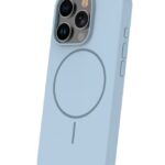 Nugarėlės dėklai iLike Apple iPhone 16 Pro Soft Touch Silicone case With Magnetic Light Blue