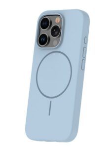 Aizmugurējais vāciņš iLike Apple iPhone 16 Pro Soft Touch Silicone case With Magnetic Light Blue