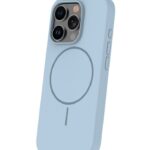 Back panel cover iLike Apple iPhone 16 Pro Max Soft Touch Silicone case With Magnetic Light Blue