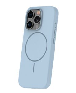Aizmugurējais vāciņš iLike Apple iPhone 16 Pro Max Soft Touch Silicone case With Magnetic Light Blue