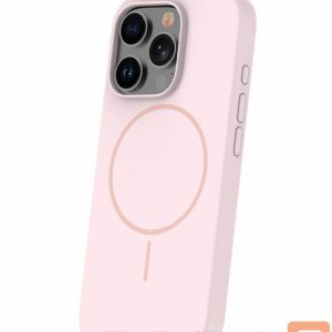 Back panel cover iLike Apple iPhone 16 Pro Max Soft Touch Silicone case With Magnetic Light Pink