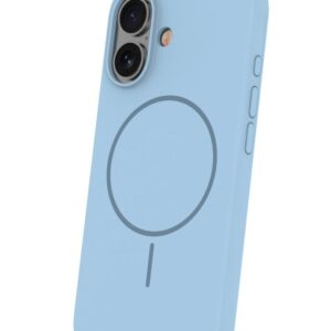 Tagakaaned iLike Apple iPhone 16 Soft Touch Silicone case With Magnetic Light Blue