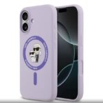 Back panel cover Karl Lagerfeld Apple iPhone 17 Liquid Silicone Karl and Choupette MagSafe Case Purple