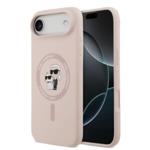 Aizmugurējais vāciņš Karl Lagerfeld Apple iPhone Air Liquid Silicone Karl and Choupette MagSafe Case Pink