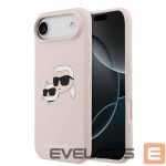 Back panel cover Karl Lagerfeld Apple iPhone Air Liquid Silicone Double Heads MagSafe Case Pink