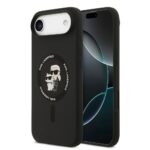 Aizmugurējais vāciņš Karl Lagerfeld Apple iPhone Air Liquid Silicone Karl and Choupette MagSafe Case Black