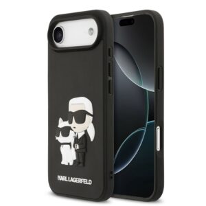 Nugarėlės dėklai Karl Lagerfeld Apple iPhone Air 3D Rubber Karl and Choupette Case Black