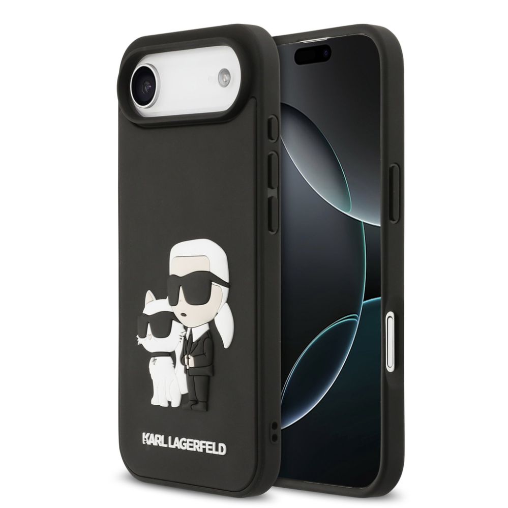 Tagakaaned Karl Lagerfeld Apple iPhone Air 3D Rubber Karl and Choupette Case Black